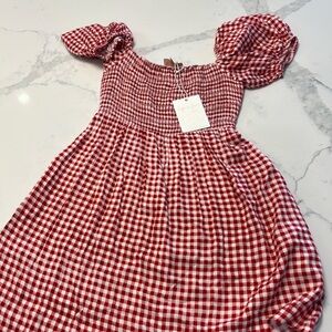 Mumu red gingham dress mini size m